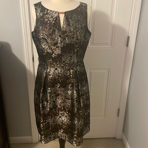 *Donna Ricco Evening/Cocktail Dress size 10 pockets rose gold detail print wow